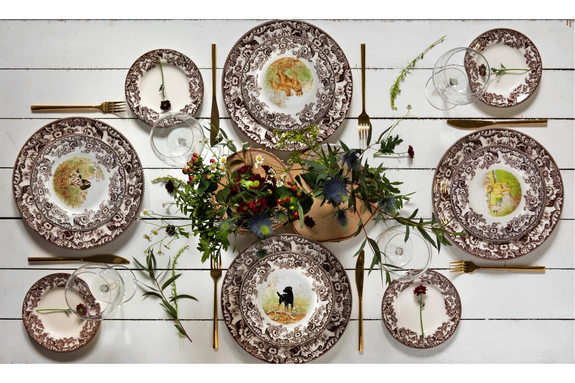 Amazon.com | Spode Woodland Hunting Dogs Golden Retriever Salad